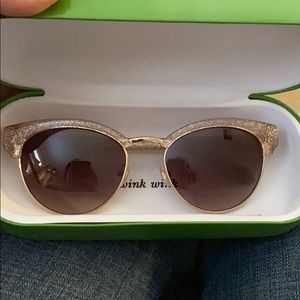 NWOT KATE SPADE PINK GLITTER CAT EYE SUNGLASSES